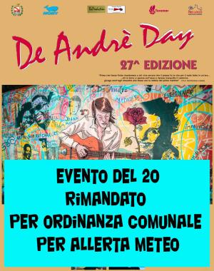 Rimandata, a causa del maltempo, la prima serata del De Andrè Day