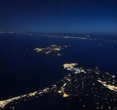 L’Elba vista dal cielo di notte