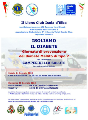 ISOLIAMO IL DIABETE - Screening gratuiti alla Casa di Reclusione ed a Porto Azzurro e Capoliveri