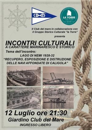 Al Club del Mare campese una serata culturale dedicata a &quot;Le Navi di Caligola&quot;