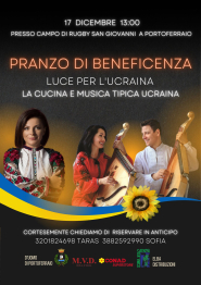 "Luce per l'Ucraina", il 17 dicembre pranzo solidale