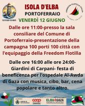 Venerdì 12 giugno la solidarietà dell'Elba con Gaza e la Freedom Flotilla