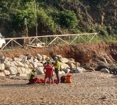 Elisoccorso per un bagnante traumatizzato a seguito di un tuffo all'Innamorata