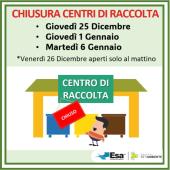 Variazioni dei servizi ESA durante le festività