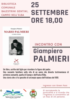 Domani alla Biblioteca di Campo la presentazione del libro “Mario Palmieri e l’Isola d’Elba”