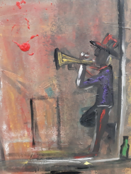 I quadri di "Folko" esposti al museo di Rio Elba