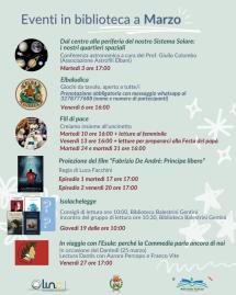 Gli eventi in programma per il mese di marzo in biblioteca a Campo