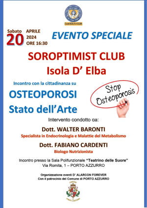 Oggi a Porto Azzurro un incontro per parlare di osteoporosi e alimentazione