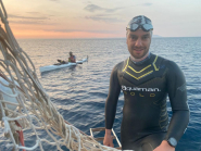 Grande Traversata sulla Rotta dei Cetacei, Giorgio Riva nuota tra Capraia e l&#039;Elba contro le microplastiche