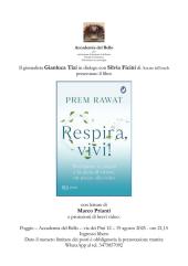 All’Accademia del Bello la presentazione di "Respira, vivi!"