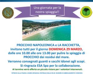Pulizia straordinaria della spiaggia di Procchio con l'Associazione Procchio Napoleonica
