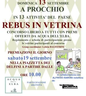 Rebus in vetrina a Procchio