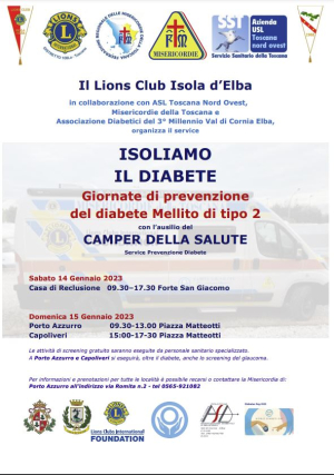 ISOLIAMO IL DIABETE - Screening gratuiti alla Casa di Reclusione di Forte S. Giacomo, Porto Azzurro e Capoliveri