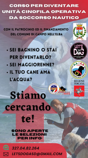 Unità cinofile da soccorso nautico, al via il progetto per il comune di Campo nell&#039;Elba