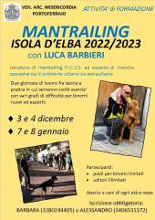 3 e 4 dicembre, stage mantrailing con la Misericordia