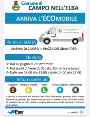 A Marina di Campo nel weekend l'ecomobile, gli orari per il conferimento dei rifiuti