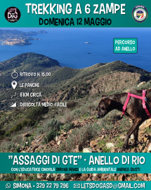 "Trekking a sei zampe" con Let's Dog, domenica 12 maggio