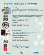 Gli incontri in programma per il mese di Dicembre in biblioteca a Campo