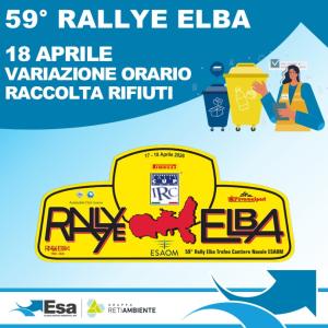 Variazioni negli orari di raccolta rifiuti per il 18 aprile in occasione del Rallye Elba