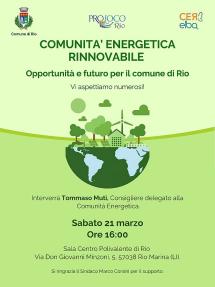 Inizia da Rio il percorso di incontri pubblici della Comunità Energetica dell’Isola d’Elba