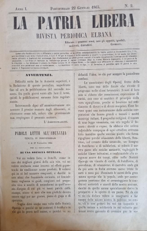 Secolo XIX - Le società di mutuo soccorso a Portoferraio. Cesare Hutre il primo presidente (parte 2)