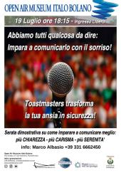 All'Open Air Museo Italo Bolano: incontro con Toastmarters, per imparare a comunicare con il sorriso