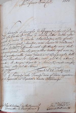 Portoferraio 1752. Il deputato alla porta