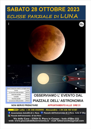 Eclisse parziale di Luna, osservazione al Piazzale dell&#039;Astronomia di San Piero