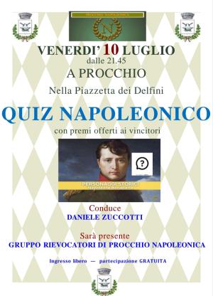 Il 10 luglio torna a Procchio il Quiz Napoleonico