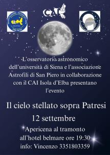 Sotto il cielo di Patresi: una notte di stelle, storie ed emozioni con la Sottosezione CAI Isola d'Elba
