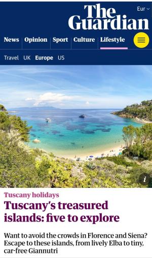 Il prestigioso "The Guardian" incorona le isole dell’Arcipelago Toscano: «Preziose perle da esplorare»
