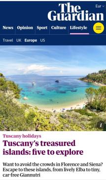 Il prestigioso "The Guardian" incorona le isole dell’Arcipelago Toscano: «Preziose perle da esplorare»