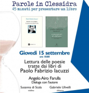 "Parole in Clessidra" - L'incontro con Paolo Fabrizio Iacuzzi si sposta alla Sala della Gran Guardia