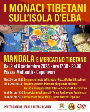 I Monaci Tibetani del Washul Mentsen dal sud dell’India sbarcano all’Elba