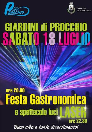 Sabato a Procchio festa gastronomica con spettacolo luci laser