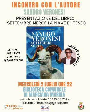 “Settembre Nero”, a Marciana Marina la presentazione con Sandro Veronesi