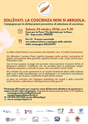 “Sollèvati dalle guerre: la coscienza non si arruola”