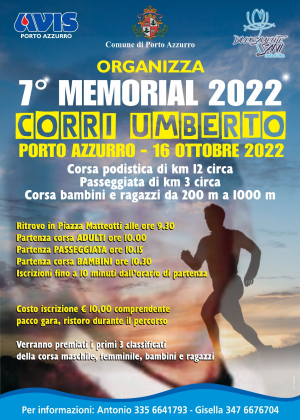 Il 16 Ottobre a Porto Azzurro il 7° Memorial Corri Umberto