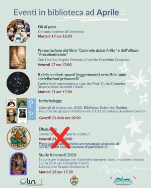 Annullato l'evento con Elbaludica in biblioteca