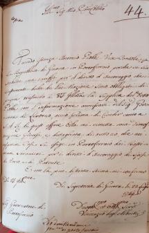 Portoferraio 1769. Supplica per tariffa di diritti di ancoraggio, di spese di porto e di patente