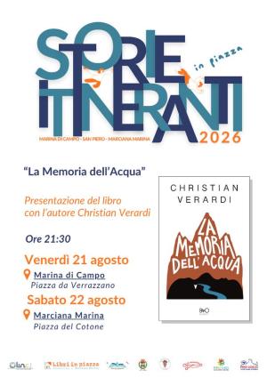 "La Memoria dell'Acqua": Christian Verardi presenta il suo romanzo d'esordio a Storie Itineranti in Piazza