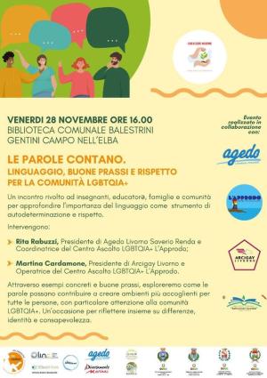 Le parole contano - Incontro in biblioteca con Agedo, l&#039;Approdo e Arcigay