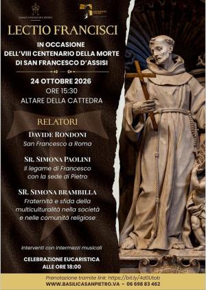 L'elbana suor Simona Paolini parla di san Francesco nella Basilica di San Pietro