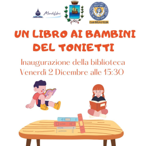 Una biblioteca per la scuola dell&#039;infanzia Tonietti. Il 2 dicembre l&#039;inaugurazione