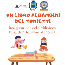 Una biblioteca per la scuola dell'infanzia Tonietti. Il 2 dicembre l'inaugurazione