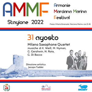 Armonie Marciana Marina Festival, stasera il concerto del Milano Saxophone Quartet