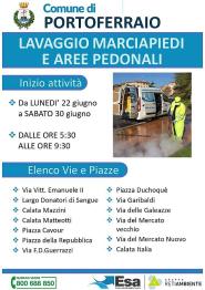 Portoferraio, al via il lavaggio straordinario di strade e aree pedonali