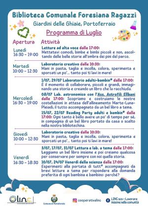 Luglio alla Biblioteca Ragazzi/e delle Ghiaie - Storie, stelle e laboratori per bambine e bambini