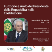 Il ruolo del Presidente della Repubblica nella Costituzione, se ne parla in biblioteca con la Dott.ssa Contestabile