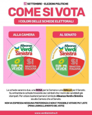 Elezioni politiche 25 settembre - Perchè votare Verdi e Sinistra